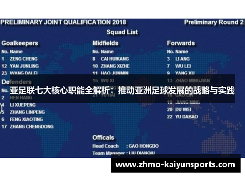 亚足联七大核心职能全解析:推动亚洲足球发展的战略与实践 亚足联七大核心职能全解析:推动亚洲足球发展的战略与实践